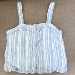 A New Day linen button up crop tank top